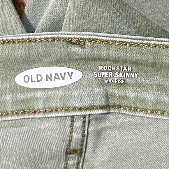 SOLD- Old Navy Jeans Womens Size 4 Rockstar Super Skinny Mid Rise Green Weather - Picture 5 of 8